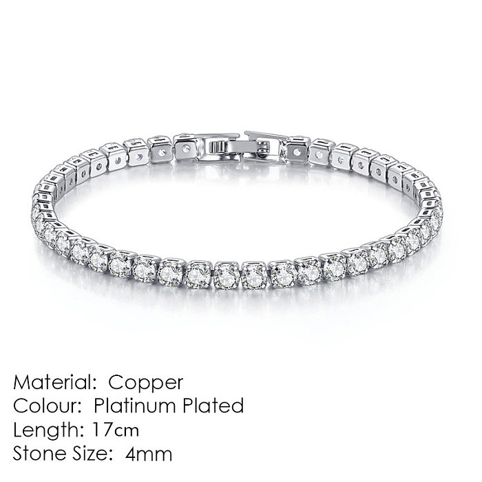 Fashion Geometric Copper Plating Zircon Bracelets 1 Piece
