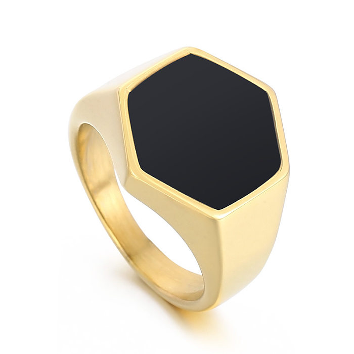 Hip-Hop Geometric Titanium Steel Rings In Bulk