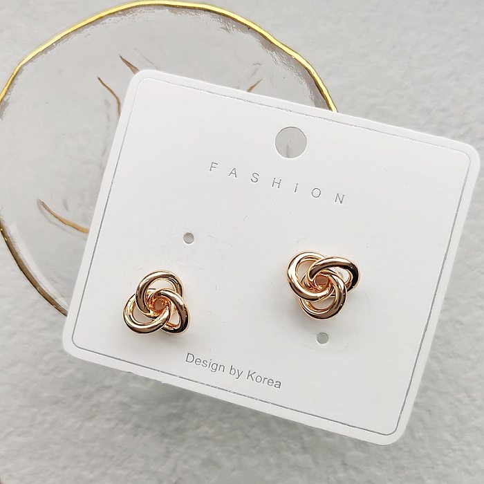 1 Pair Lady Simple Style Geometric Plating Copper Ear Studs