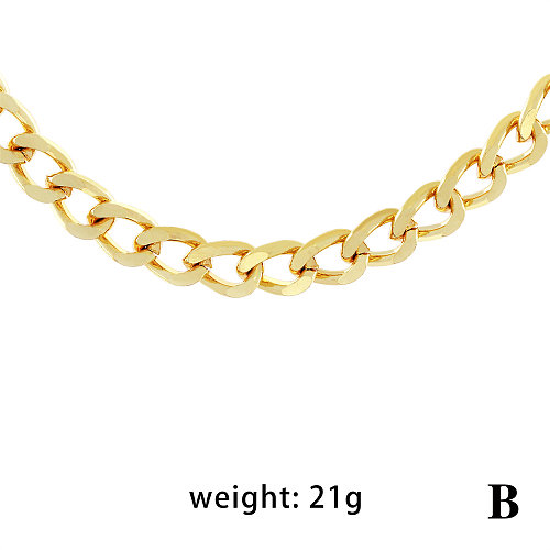 Schlichte Buchstaben-Kupfer-Halskette mit 18-Karat-Vergoldung