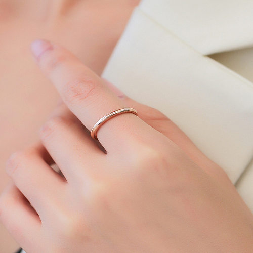 Casual Simple Style Solid Color Titanium Steel Polishing Plating Rings