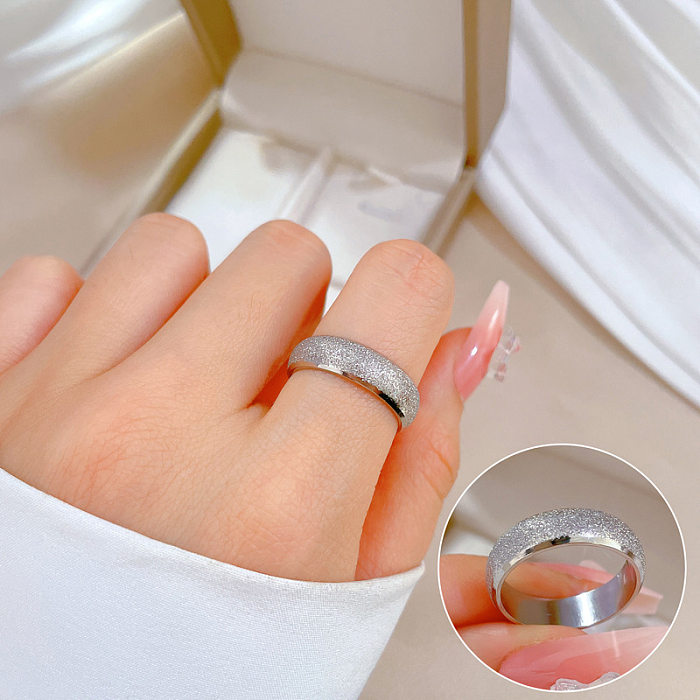 1 Piece Simple Style Letter Titanium Steel Polishing Rings