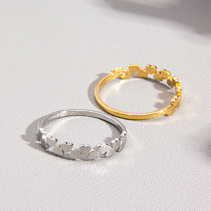 Lady Simple Style Heart Shape Stainless Steel Rings