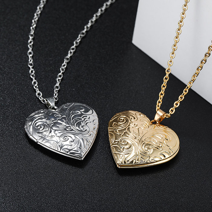 Ethnic Style Heart Shape Copper Plating Necklace 1 Piece