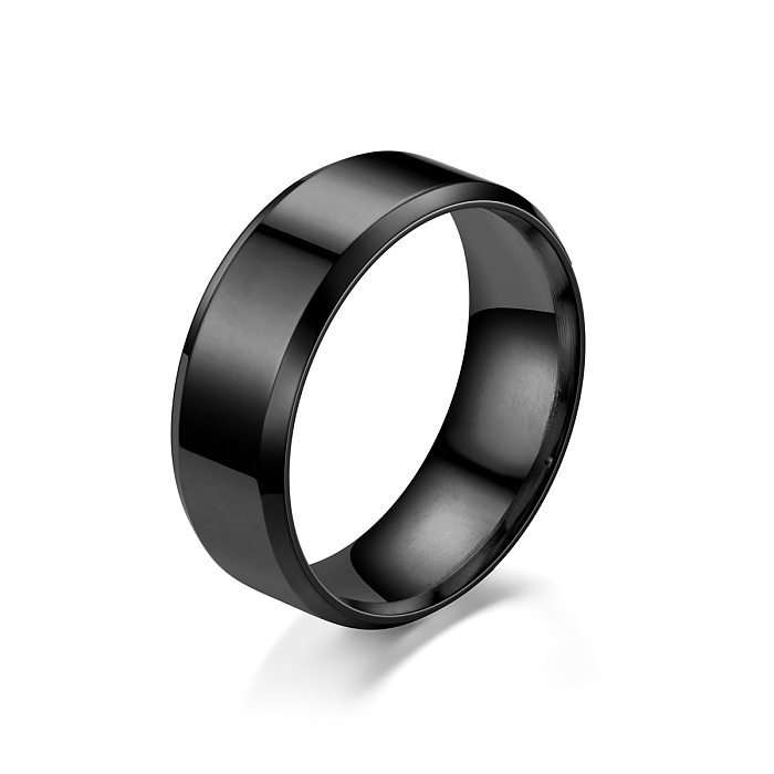 Anéis de aço inoxidável de cor sólida da moda Anéis de aço inoxidável de metal