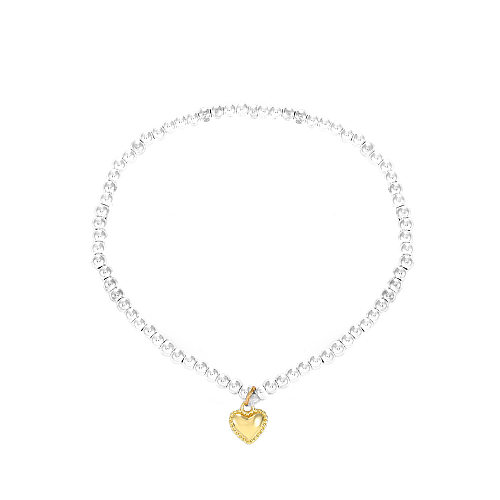 Bracelet en cuivre perlé fait à la main pour femmes, Simple, en forme de cœur, à la mode