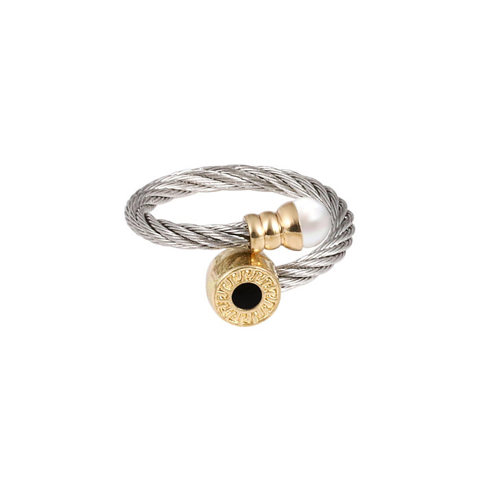 Mode C forme acier inoxydable cuivre incrustation pierres précieuses artificielles anneaux Bracelets boucles d'oreilles 1 pièce 1 paire
