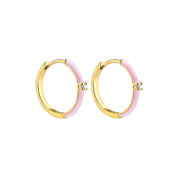Ins Wind Pink Earrings Love Stars Dripping Oil Earrings Set