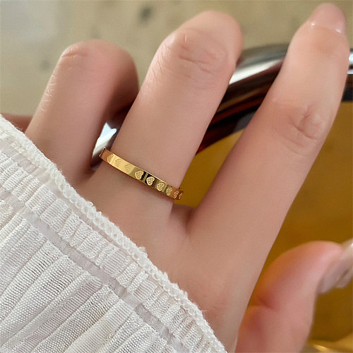 INS Style Korean Style Heart Shape Stainless Steel Rings