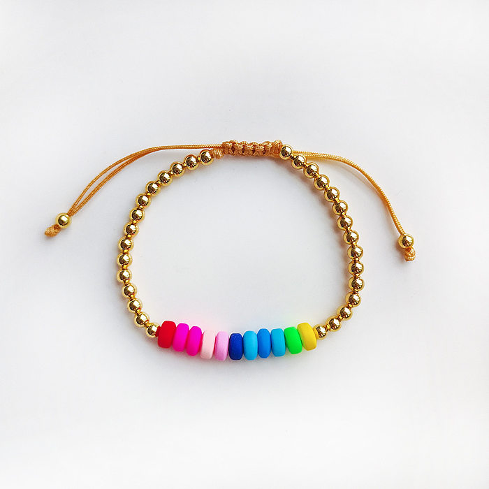 Bracelets en cuivre d'argile douce de perles d'eau douce géométriques de Style ethnique pour femmes