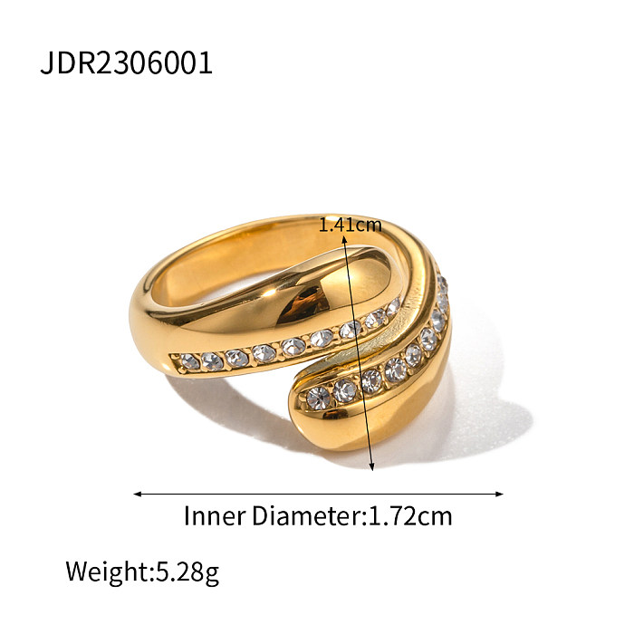 Commute Water Droplets Stainless Steel Plating 18K Gold Plated Rings