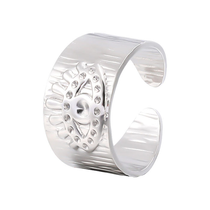 Fashion Devil'S Eye Stainless Steel Plating Open Ring 1 Piece