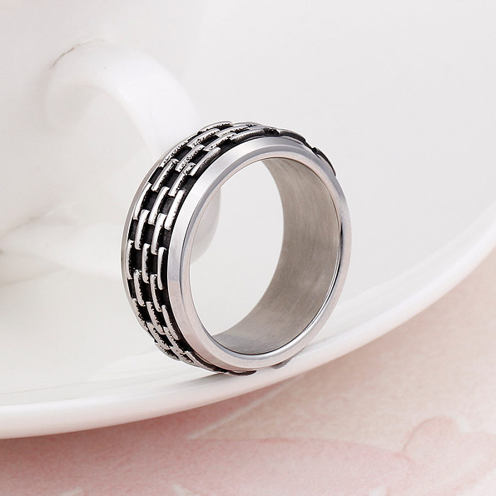 Korean Version Of 316 Stainless Steel Drip Oil Ring Black Design Couple Ring Men And Women Ring Wholesale
