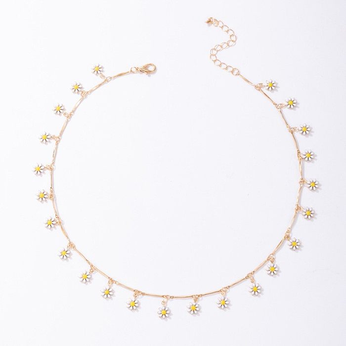 1 Piece Fashion Daisy Copper Tassel Plating Necklace