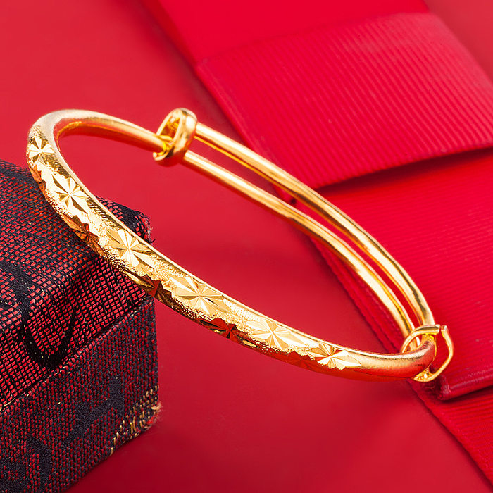 Bracelet plaqué or en cuivre géométrique Chinoiserie
