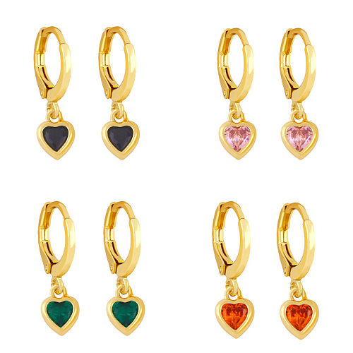 As Ornament Zircon Stud Earrings Simple Women Niche Design Vintage Earrings Internet Celebrity Small Heart Eardrops Erx80