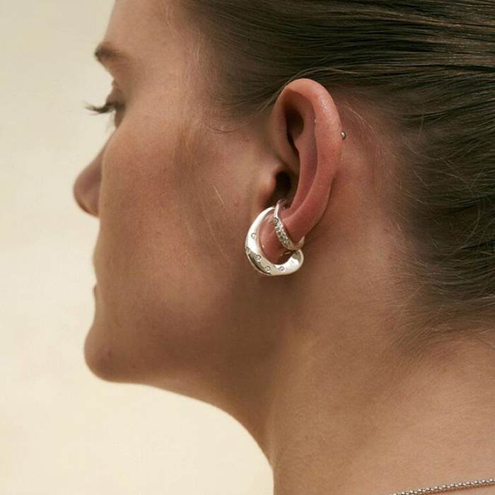 Fashion Geometric Copper Plating Zircon Ear Clips 1 Piece