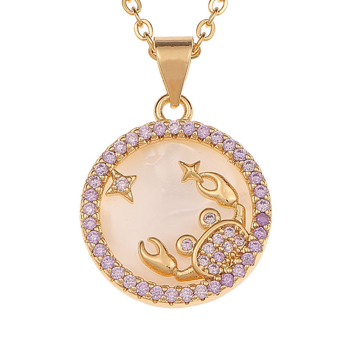 Collier avec pendentif fritillaire douze constellations, vente en gros de bijoux, nouvelle mode