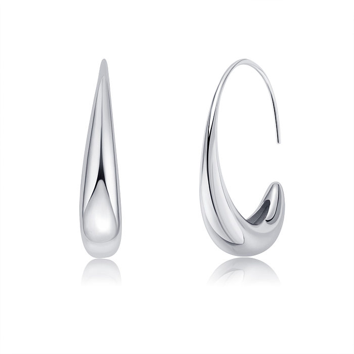 1 Pair Simple Style C Shape Copper Plating Earrings