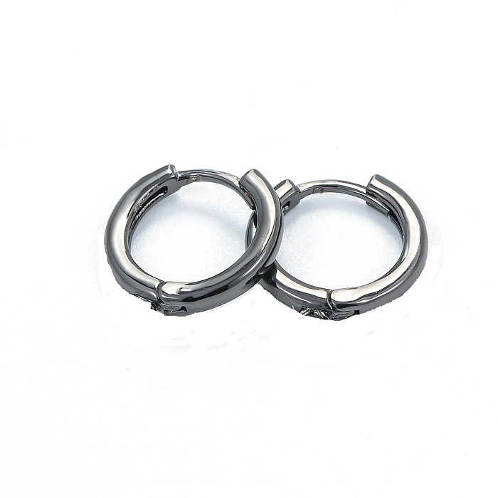 Korean Round Micro-inlaid Zircon Earrings