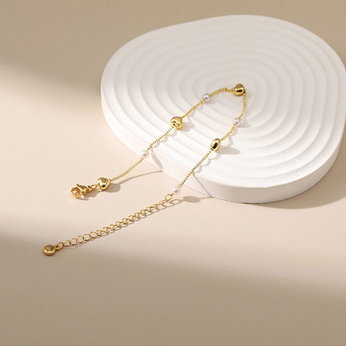 Nuevo Pulsera de perlas de joyería minimalista europea y americana chapada en oro de 18K