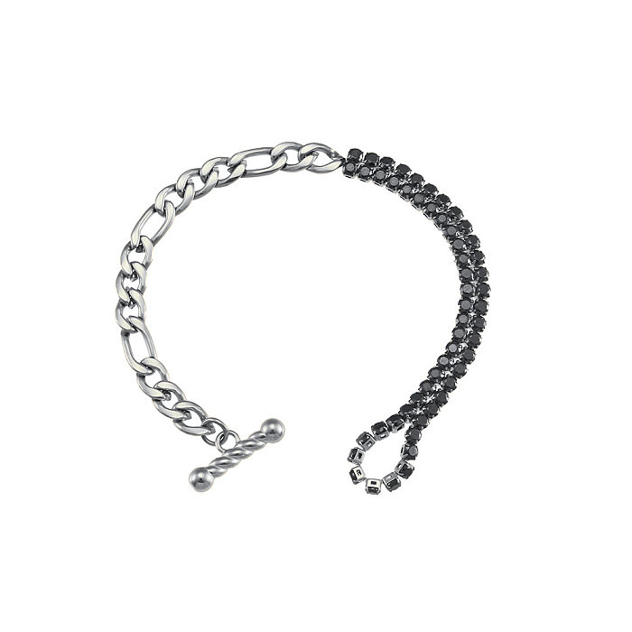 Conjunto de pulsera de collar de acero inoxidable Figaro de costura al por mayor de adornos de moda