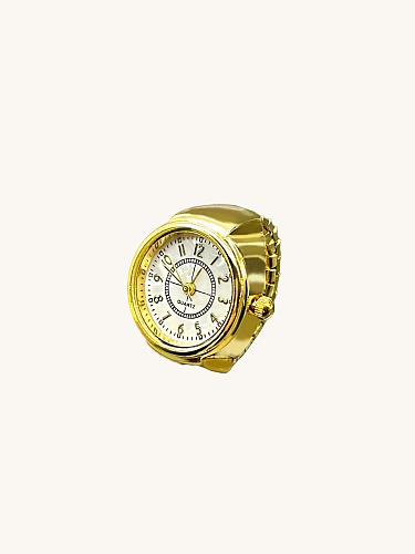 Wholesale Casual Simple Style Clock Stainless Steel Titanium Steel Plating Gold Plated Rings