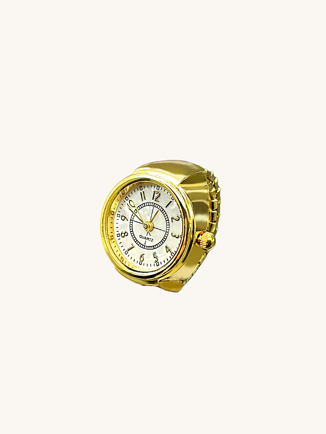 Großhandel Casual Simple Style Uhr Edelstahl Titan Stahlüberzug vergoldete Ringe