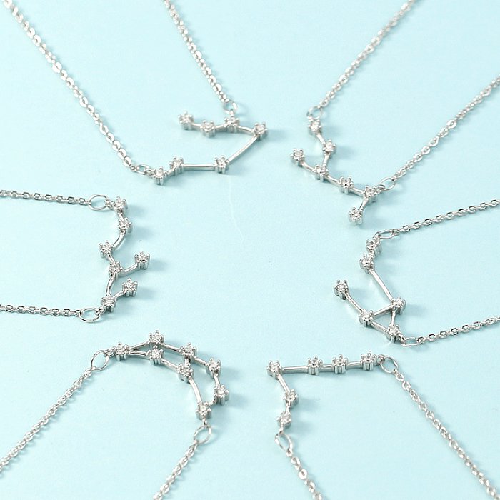 Simple Style Constellation Copper Plating Inlay Zircon Necklace