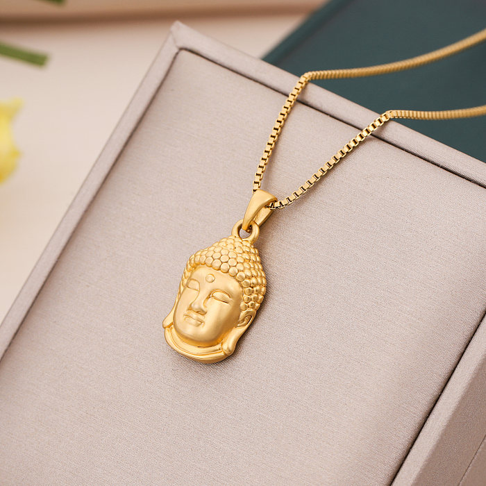 Classic Style Buddha Copper Pendant Necklace