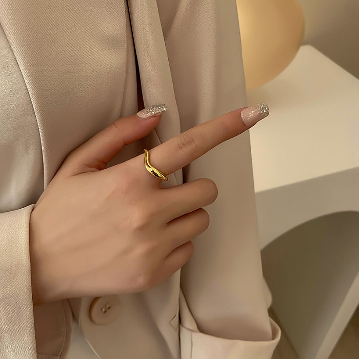New Korean Style Geometric Irregular Vegetarian Ring Index Finger Ring