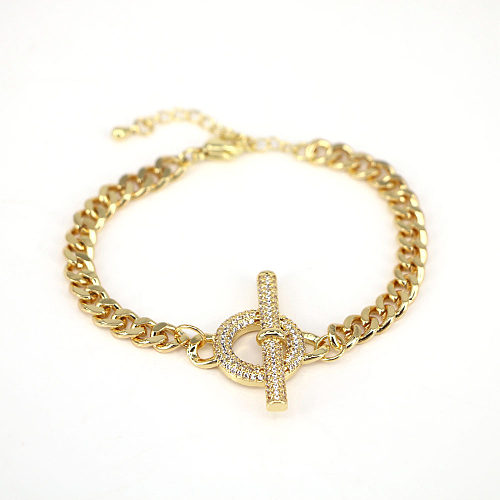 Hip Hop Gold-plated Diamond Cuban Bracelet Cross-border Cold Wind Bracelet