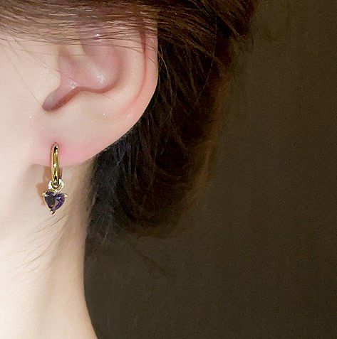1 Pair Basic Modern Style Water Droplets Inlay Copper Zircon Drop Earrings