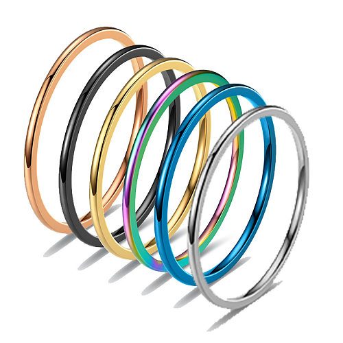 Ornamento europeu e americano brilhante círculo simples anel de junta ultra-fino 1mm arco brilhante anel simples e leve luxo decoração simples
