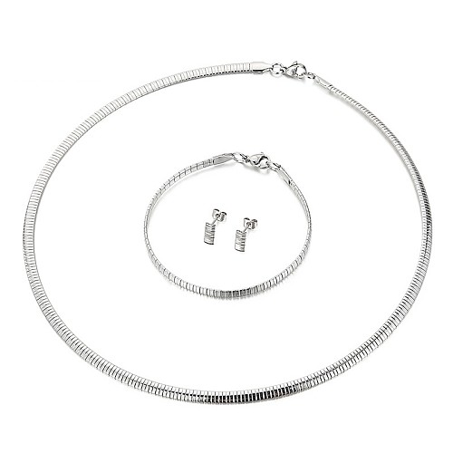 Neue Mode Titan Stahl Halskette Armband Set Großhandel Schmuck