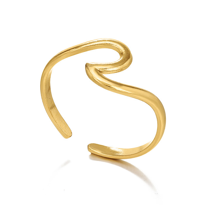 Einfacher offener Ring mit geometrischer Edelstahlbeschichtung, 1 Stück