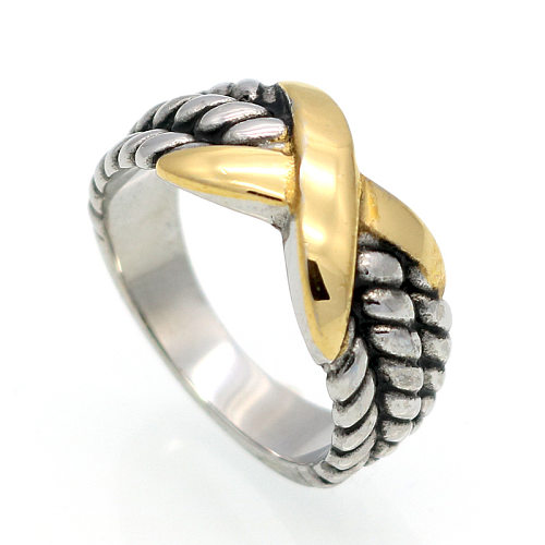 1 peça de anéis de chapeamento de aço de titânio com bloco colorido da moda