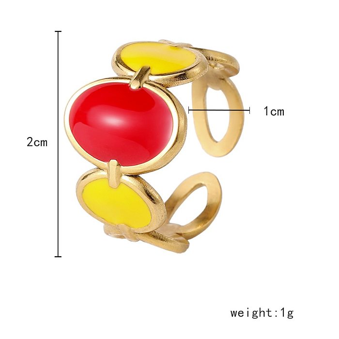 Offener Ring aus ovalem Titanstahl im Retro-Stil, der Edelstahlringe überzieht