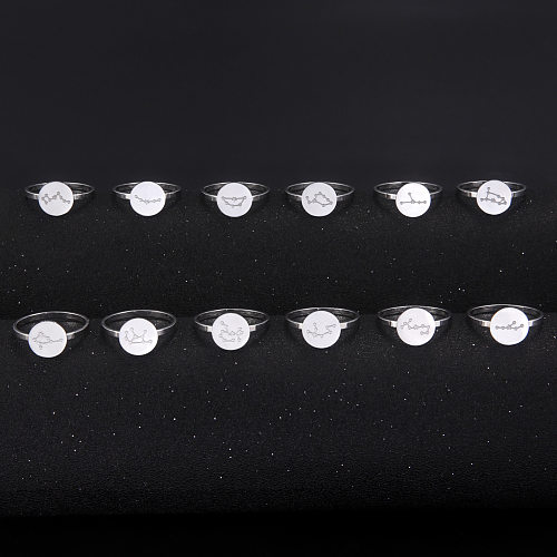 Wholesale Simple Style Constellation Stainless Steel Plating Gold Plated Rings