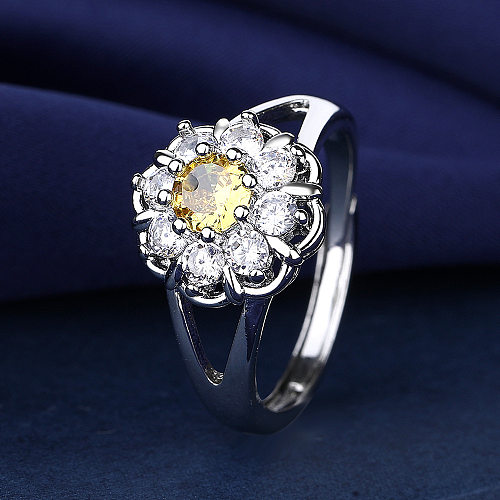 Elegantes Blumen-Kupferbeschichtungs-Inlay-Diamant-Ohrring-Halsketten-Schmuckset mit hohem Kohlenstoffgehalt