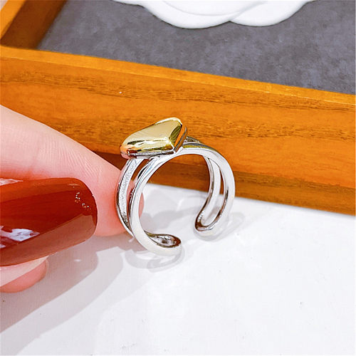 Sweet Heart Shape Copper Plating Open Ring 1 Piece