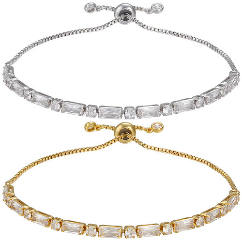 New Zircon Bracelet Square Round Adjustable Pull Bracelet Jewelry Accessories