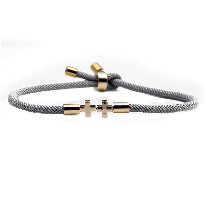Fashion Heart Cross Star Adjustable Red Milan Rope Women's Copper Bracelet