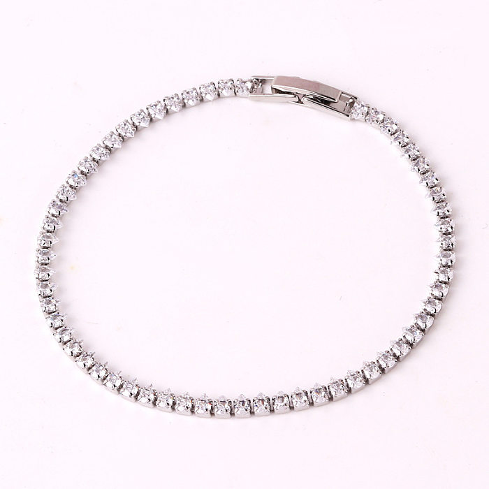 Estilo de fada estilo simples gotas de água cobre inlay zircão feminino pulseiras colar