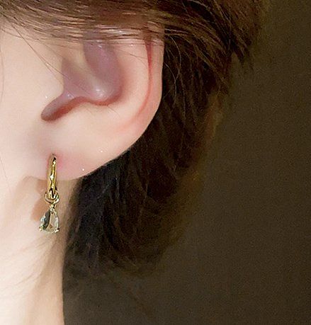 1 Pair Basic Modern Style Water Droplets Inlay Copper Zircon Drop Earrings