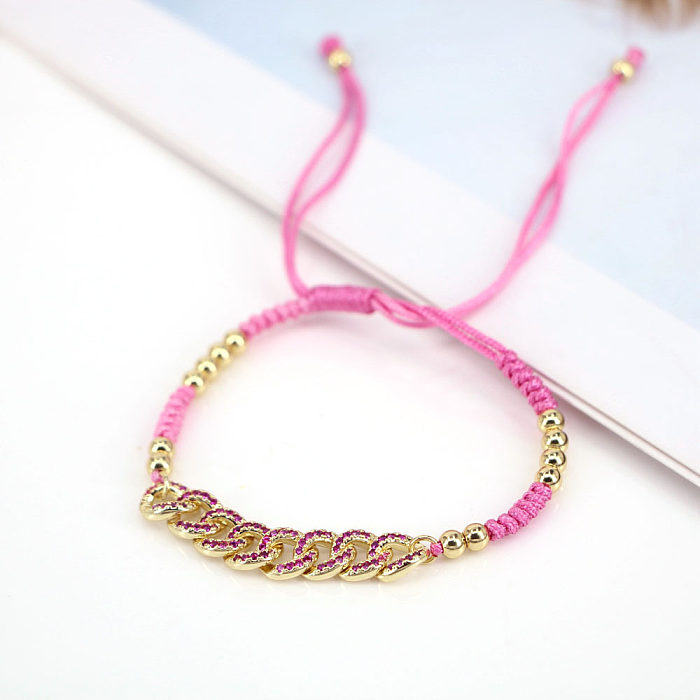 Fashion Geometric Copper Bracelets Gold Plated Zircon Copper Bracelets