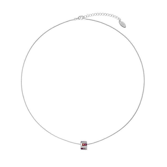 Classic Style Square Brass Plating Inlay Zircon Necklace
