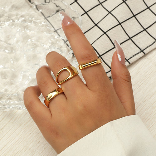 Vintage Style Simple Style Geometric Copper Open Ring In Bulk