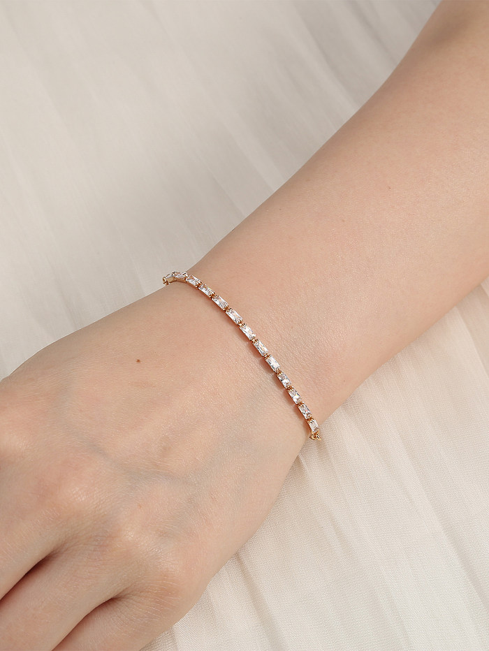 Simple Style Tree Copper Bracelets Layered Zircon Copper Bracelets