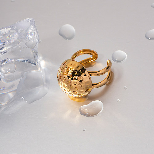 IG denomina anéis abertos chapeados ouro de aço inoxidável da cor sólida 18K